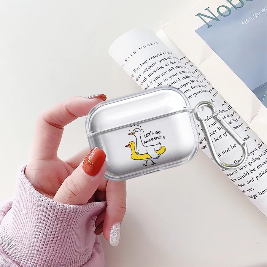 Милый Утенок Собака Прозрачные Чехлы для Наушников Чехол Для Airpods 4 Pro2 Pro3 Pro 1 2 3