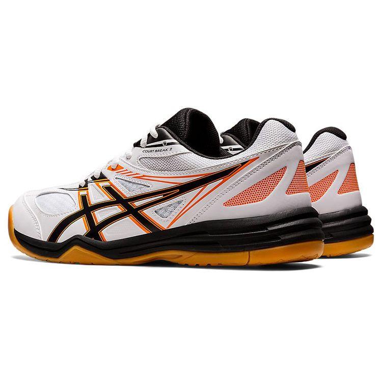 Asics Мужские кроссовки Court Break 2 белые черные оранжевые 1073A013-103