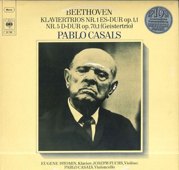 Виниловая пластинка EUGENE ISTMIN JOSEPH FUCHS PABLO Бетховен Трио для фортепиано, скрипки и виолончели 61759 CBS 1976 Германия Классика Б/у