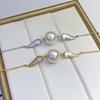 B5033 10-11mm 925 Sterling Silver Pearl Bracelet Setting | DIY Pearl Bangle Base Mounting Jewelry Finding, Pearl Not Included