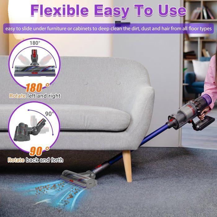 Tête de Brosse Anti-Enchevêtrement pour Dyson V11 V15 V10 V8 V7, Aspiration Réglable Moquettes/Sols Durs