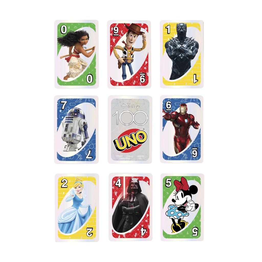 Mattel Игра UNO Disney 100 100-я годовщина 113 памятных карточек с годами и HPW21 [Disney Celebration] [Карточная игра] [Всего голограмм]
