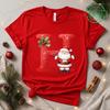 Christmas SantaAlphabet Letter Print T-shirt Short Sleeve Crew Neck Casual Top Kids Festive Holiday Women's Clothing Top