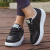 White Platform Women's Sneakers 2025 Autumn Lace-Up Thick Bottom Sports Shoes Woman Pu Leather Breathable Walking Shoes Female