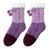 Knitted Thick Thermal Socks Patchwork Fleece Socks Women Fashion Plush Floor Socks  Winter