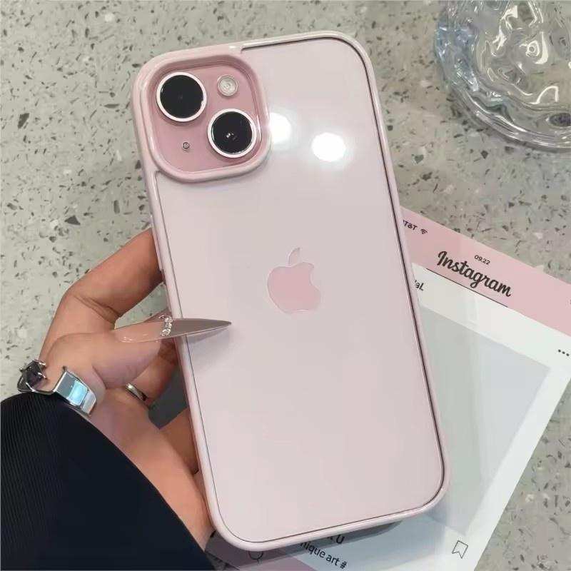 Роскошный прозрачный чехол конфетного цвета для iPhone 16 16E 15 14 Plus 13 12 11 Pro Max, противоударный бампер, защитная крышка, аксессуары для телефона