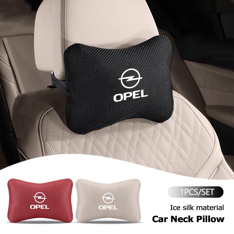 AAAYT1 Car Neck Pillow Protector Ice Silk Breathable Headrest For Opel Astra Grandland Corsa Mokka Frontera Insignia Zafira Vivaro Karl