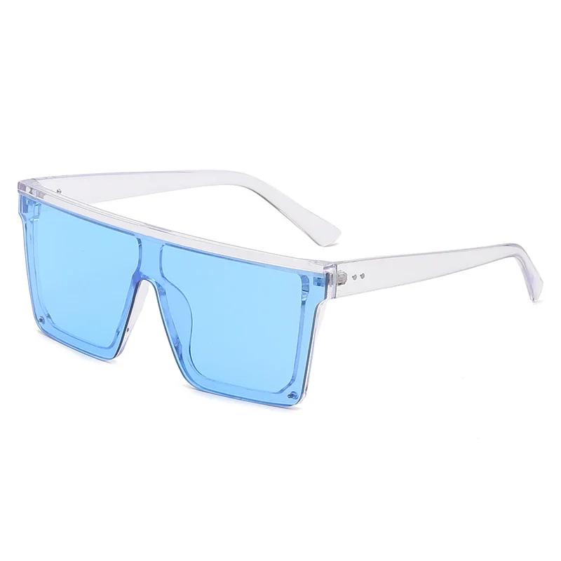 Oversized Square Sunglasses For Women Men Fashion Siamese Lens Style Flat Top Shield Shades