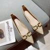 Coarse Heel Medium Heel Single Shoes Women's 2025 Spring New Fashion Temperament Matching Skirt Shallow Mouth Pointed Head Low Heel Evening Shoes