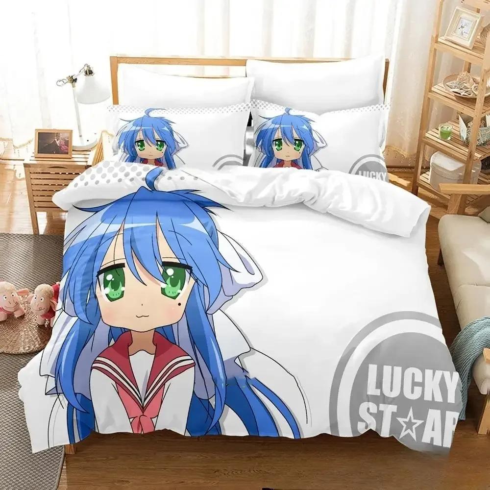 3D аниме Konata Izumi Lucky Star комплект постельного белья пододеяльник постельный комплект пододеяльник наволочка одеяло king size queen размер для мальчиков взрослых