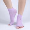 1Pair Half Anti-Slip Pilates Ankle Grip Durable Five Fingers Cotton Yoga Socks