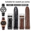 23 мм Ремешок для часов из натуральной кожи и силикона для Swatch YOS440 449 401G 447 448 IRONY Мужские ремешки с матовой текстурой