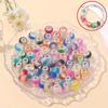 7/14/21 шт. Материал смолы матовый градиент европейские бусины большие отверстия интервал бусины случайного смешивания цветов браслет своими руками изготовление ювелирных изделий