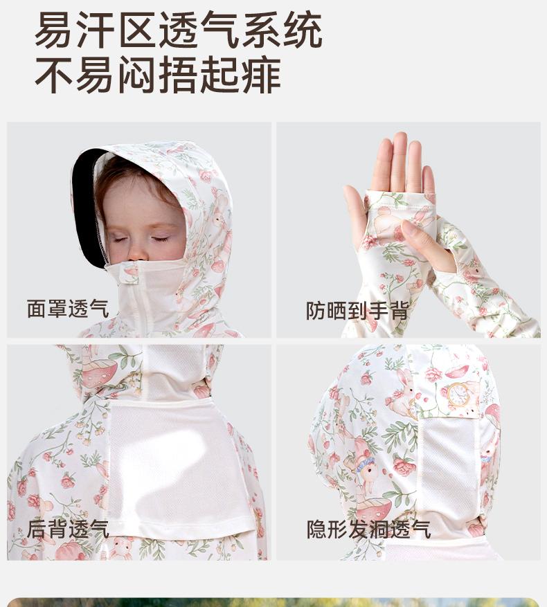 Children's sunscreen clothes, summer cloaks for boys and girls, UV resistant skin clothes, ice silk cool breathable outerwear for boys and girls, thin