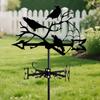 Флюгер-ворона на крышу Черный Художественный металл Флюгеры Указатель направления для уличного сарая