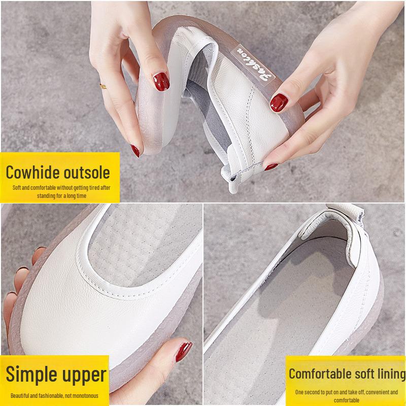 Hong Kong Genuine Leather Flat Summer Shoes for Women - 2025 New Mori Girl Style with Cowhide Sole