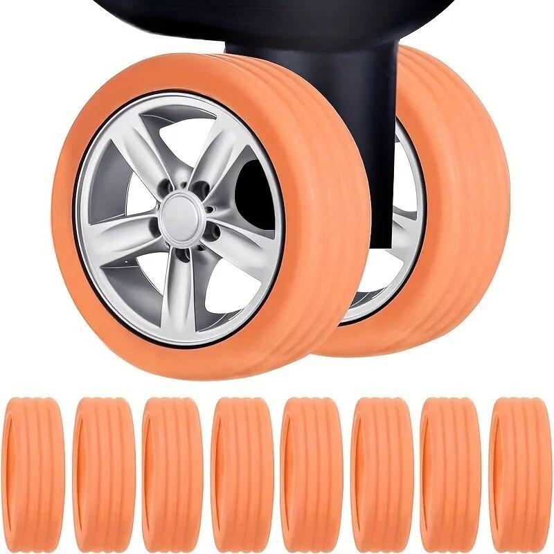 4/8PCS Luggage Wheels Protector Silicone Wheels Caster Shoes Travel Luggage Suitcase Reduce Noise Wheels Cover Accessories