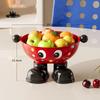 Cartoon Snack Fruit Plate Large Capacity Drain Basket Dopamine Tea Table Plate  Dining Table