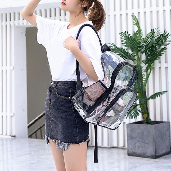 Прозрачный водонепроницаемый рюкзак большой емкости школьная сумка мужская и женская прозрачная дорожная