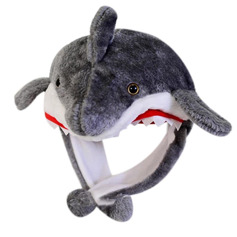 Animal Plush Moving Hat Cartoon Movable Ears Airbag Cap Animal Hat Headgear Kids Adult Gifts