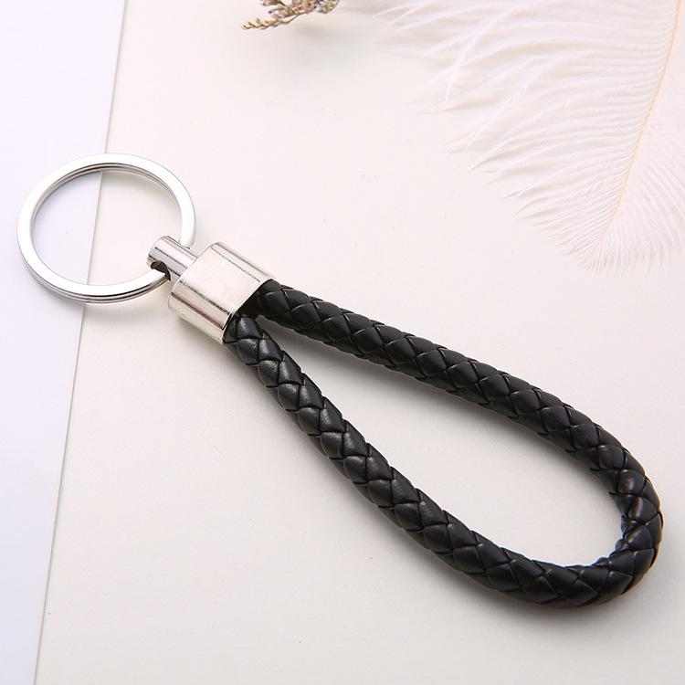 Плетеный кожаный шнурок Металлический брелок-подвеска