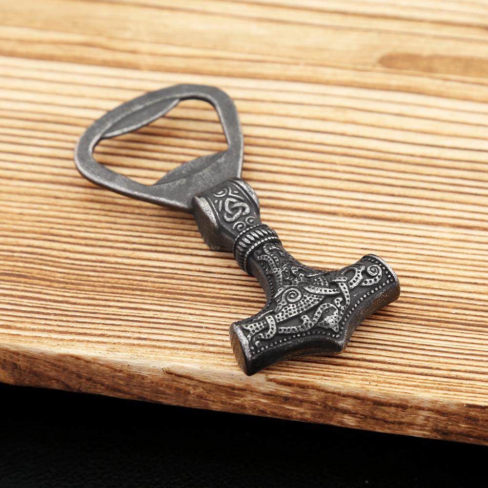 Nordic Vikings Black Thor Hammer Mjolnir открывалка для бутылок из нержавеющей стали 316L готический винтажный скандинавский штопор ювелирный инструмент