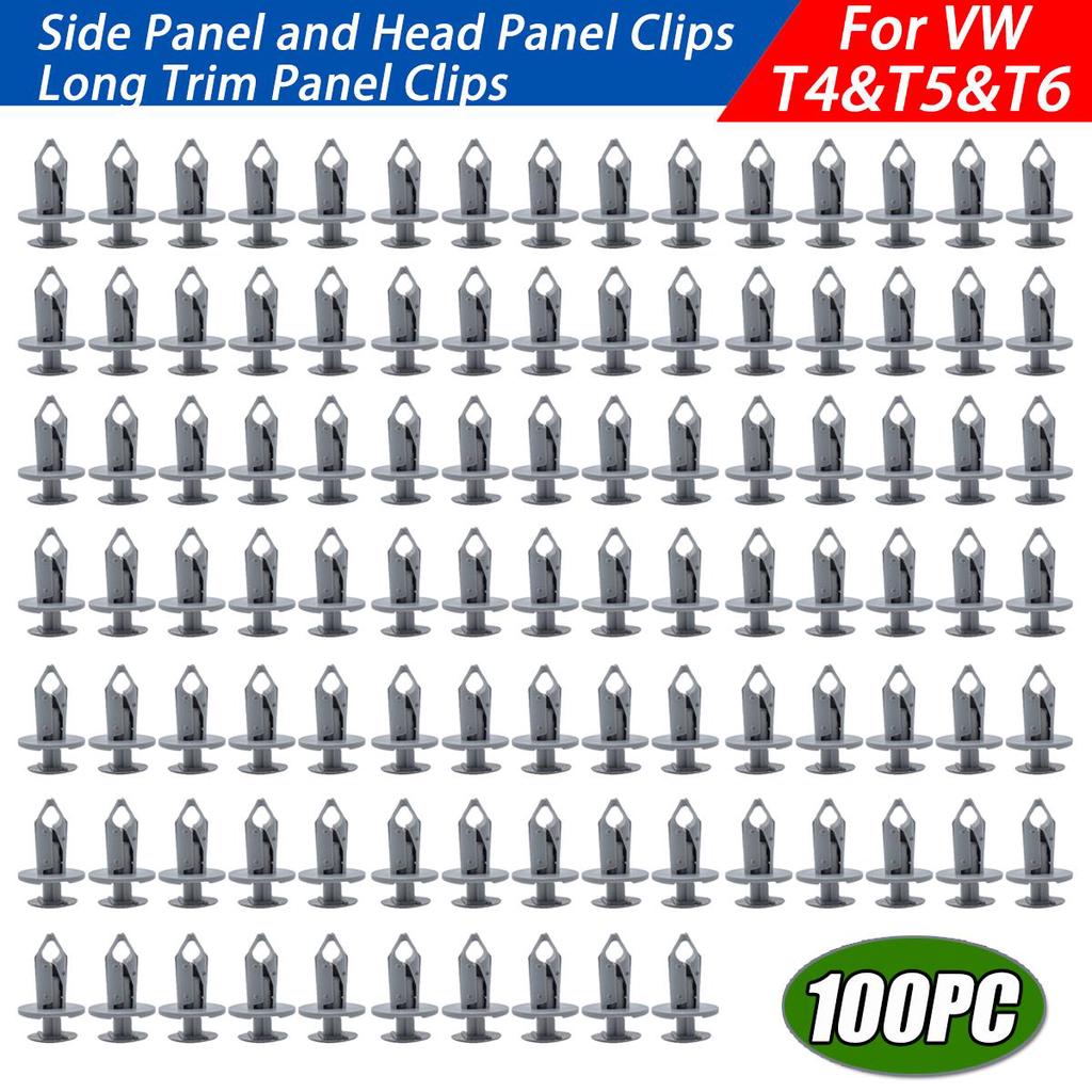 100PC For VW Transporter T4 T5 T6 Volkswagen Caravelle Multivan Longer Long Trim Panel Clips Carpet Lining Plastic Retainer Fasteners Fixing Buckles