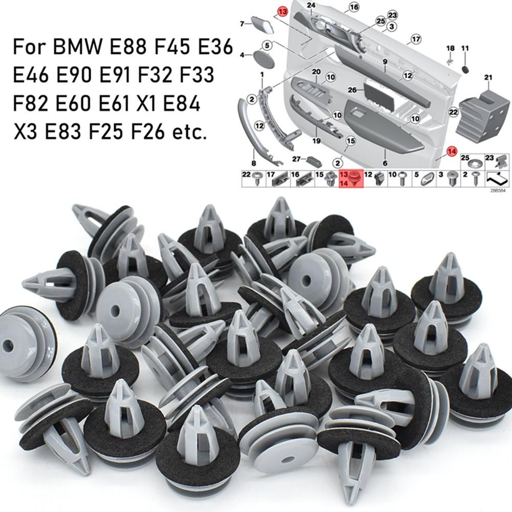 20Pcs Door Panel Clips For BMW E46 E90 E91 E36 E92 E93 E60 E63 E64 51418224781