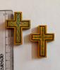 2 Pc Wood CROSS Pendant, Jesus Christ, Wooden Locket Handmade, 4 cm, handpainted, Handcarved, Christianity, Unisex for men and women, 2