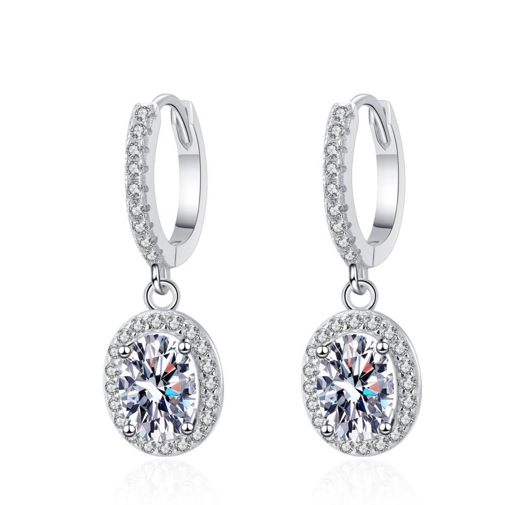 Серьги из стерлингового серебра S925, 1 карат, для женщин, овальной огранки, мозанит, серьги-гвоздики, D VVS1, изысканные украшения
