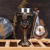 2026 Viking Ship Drakkar Fly Dragon Skull Goblet Stainless Steel Insert Halloween Wine Glass Retro Skull Chalice Cup Shot Glass