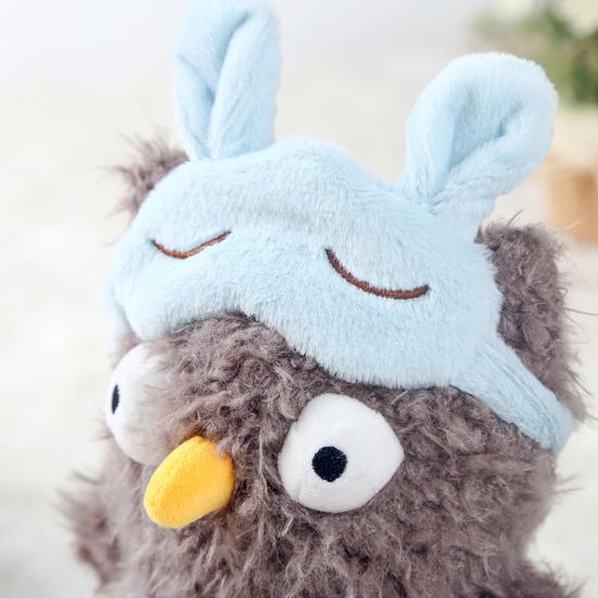 Owl Plush Pillow with Detachable Eye Masque Cute Owl Stuffed Animal Soft And Cuddly Owl Doll for Kids Home Decor Birthday Gifts