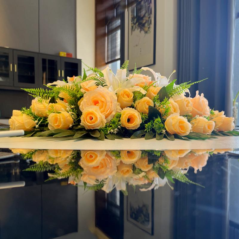Роскошная круглая цветочная композиция - Искусственный цветочный centerpiece для обеденных столов с электрическим поворотным столом