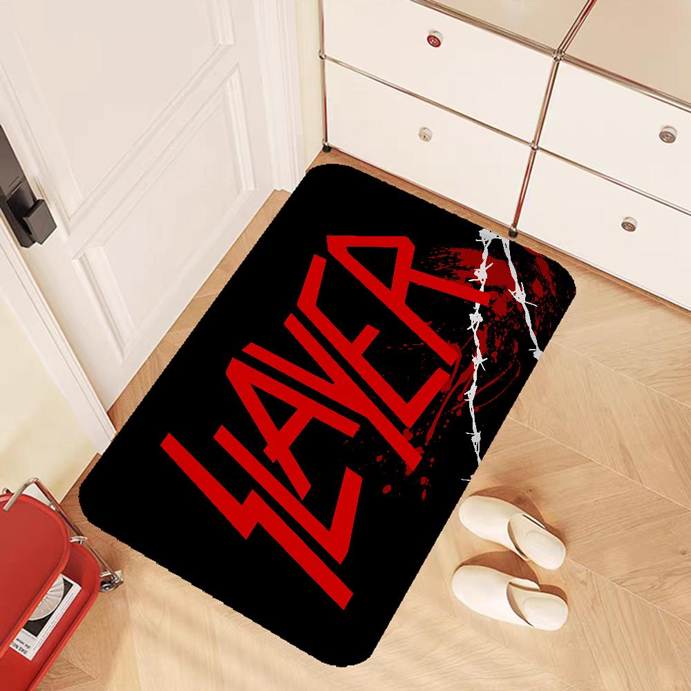 Фланелевый Коврик с Принтом Логотип Группы Slayer Рок-Музыка Придверный Коврик Декор Входа в Гараж