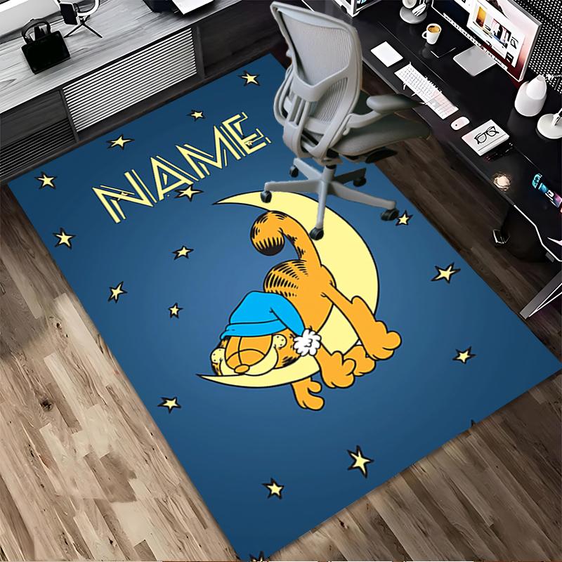Personalized Name Garfield's Name Living Room Non-Slip Area Rug Soft Carpet for Bedroom Playroom Sofa Office Home Decor Doormat