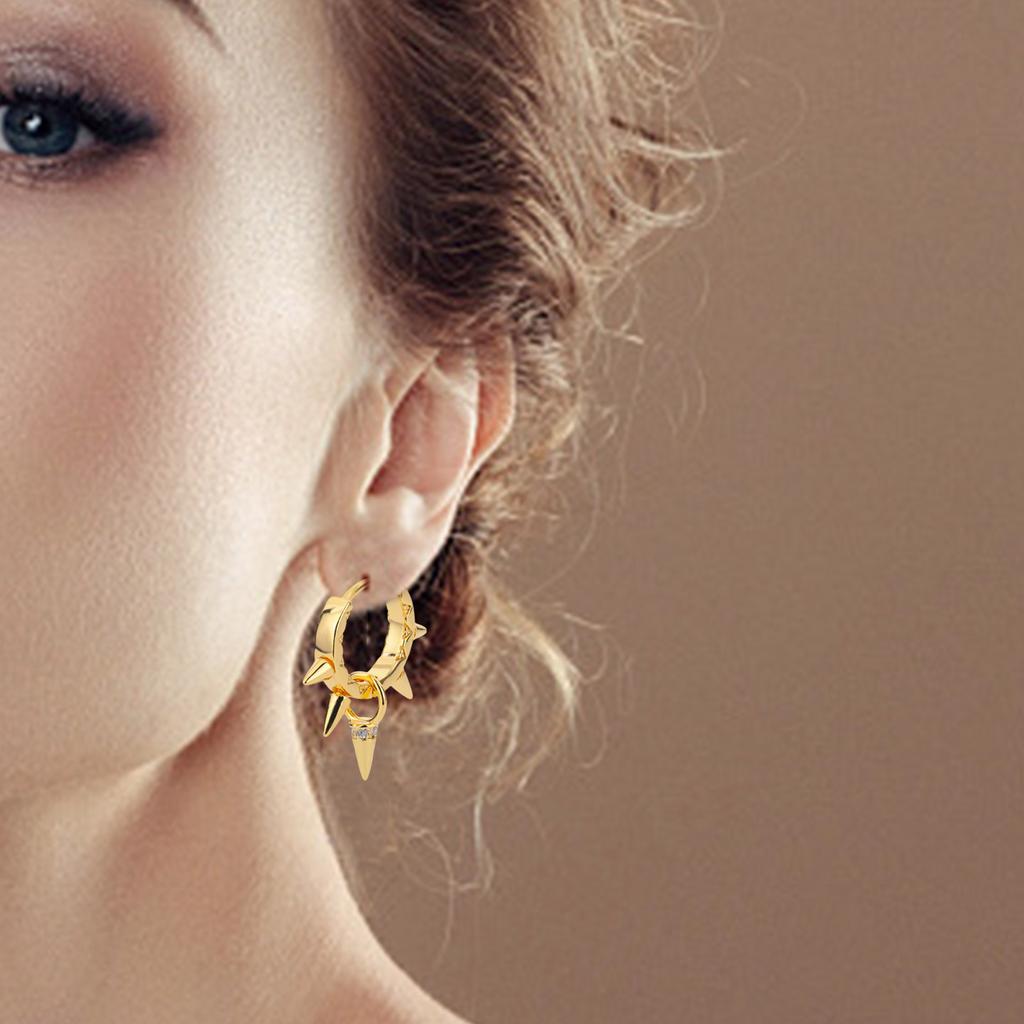 Минималистичные серьги-каффы с заклепками золотого/серебряного тона, модные серьги для пирсинга, стильные ювелирные аксессуары для вечеринок