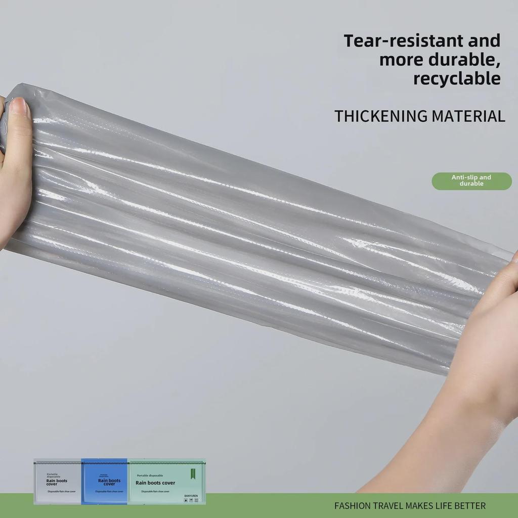 Портативные водонепроницаемые толстые прозрачные одноразовые бахилы - индивидуально упакованы для использования на открытом воздухе