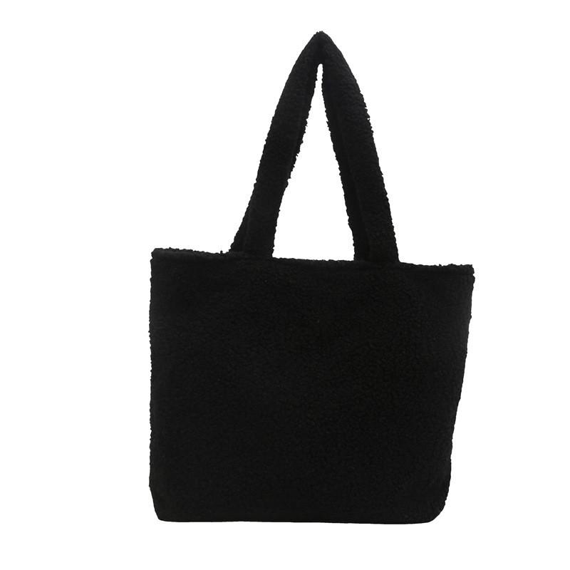 Stylish Korean Plush Tote Bag For Women Large Versatile Handbag Ideal For Daily Use In Trendy Colors