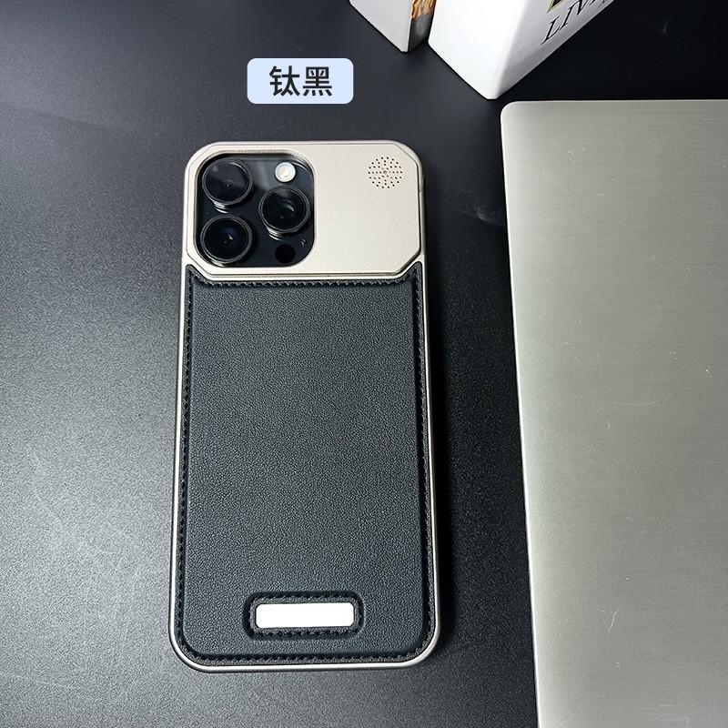Leather Aluminum Alloy Phone Case IPhone 15 14 13 Pro Max Scent Holder Protective Cover