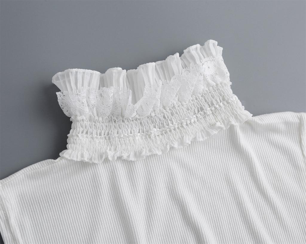 Cotton Ruffles Stand Fake Collar for Women Half Shirt Detachable Collar Ladies Removable False Blouse Tops Neck Collar