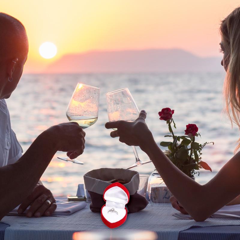 1 шт. Свадебный дисплей, элегантный органайзер для колец в форме сердца, удобная упаковка для ювелирных изделий, бархатный держатель для сережек