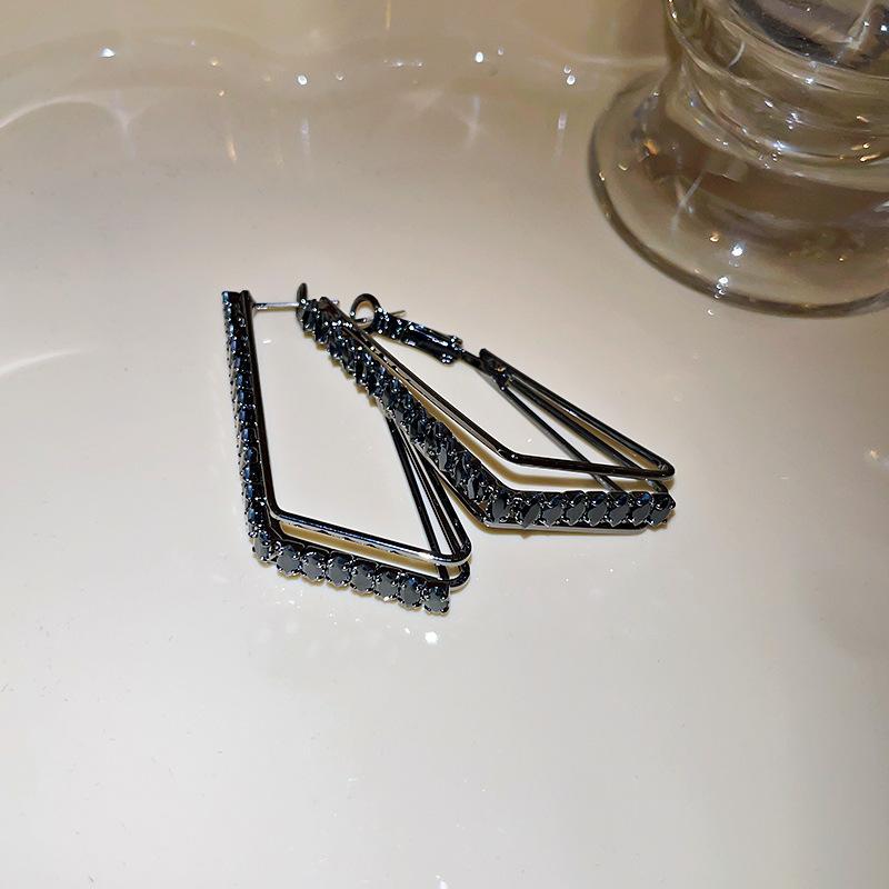 Silver Needle Feather Fringed Earrings Long Light Luxury Atmospheric Stud Earrings Personalized Design Earrings