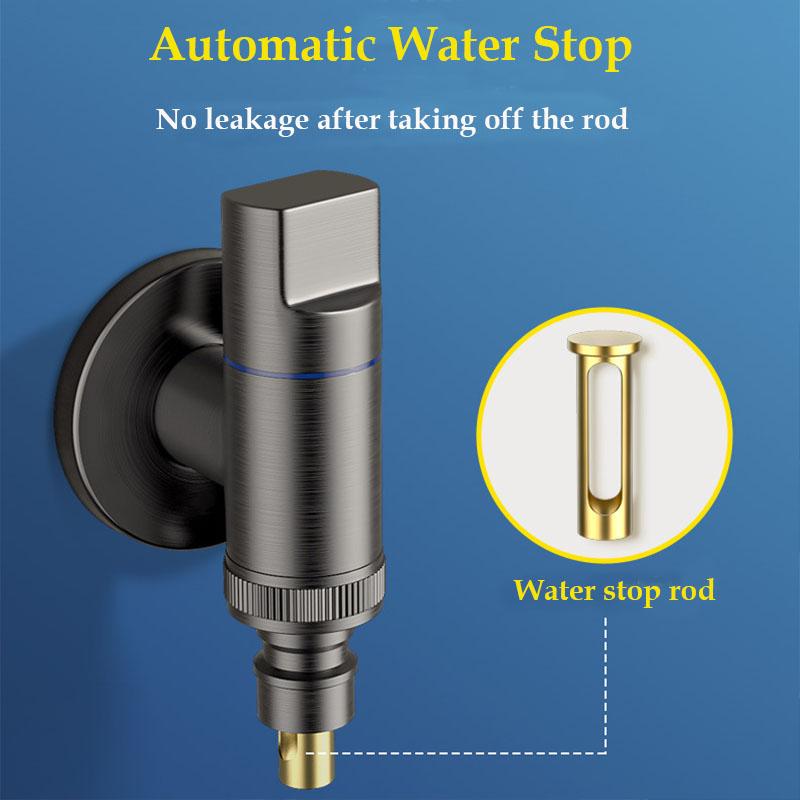 Automatic Water Stop Washing Machine Tap 12" Thread Anti-Leak Quick Connect Faucet For Home Laundry Room