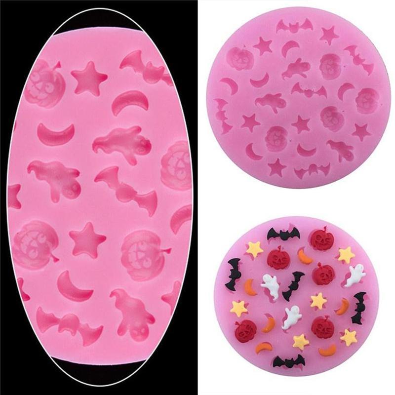 Halloween Pumpkin Ghost Bat Chocolate Cake Silicone Kitchen C1L5 Mold Mold I8G1