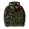 Ape Popular Mens Shark Jaw Camo Full Zipper Hoodie Sweats Jacket Coat
