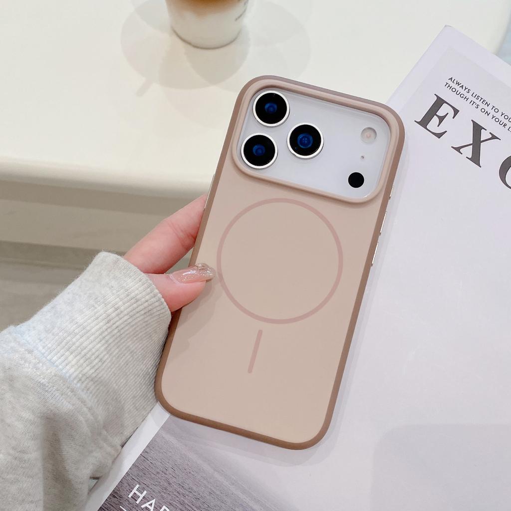 With AI Camera Capature Shutter Button Two-Tone Phone Case For iPhone 17 Pro Max 16 Liquid Silicone Cover Magnetic For Magsafe