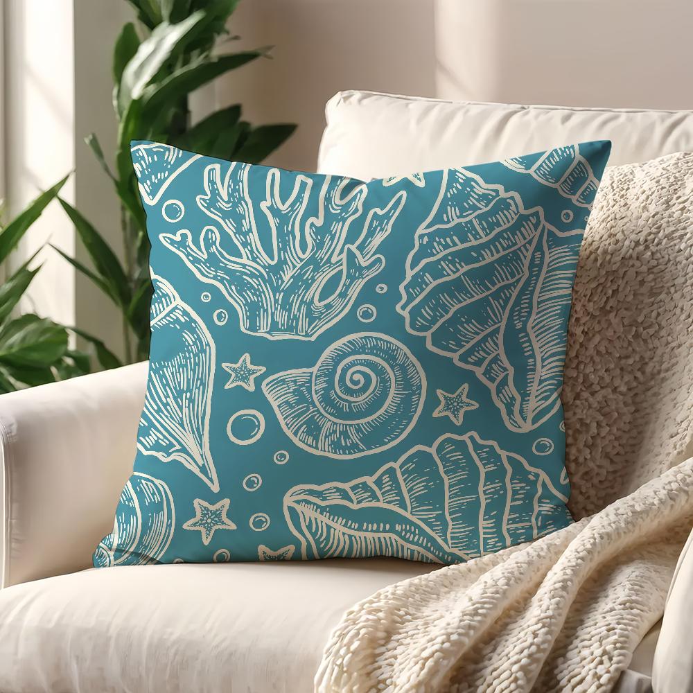 Seashell Starfish cushion cover For Pillow Printing Sofa Decoration Home Car Room Coffee Shop Office Nordic Simplicity