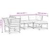 5 Piece Garden Lounge Set with Cushions White Solid Pine Wood