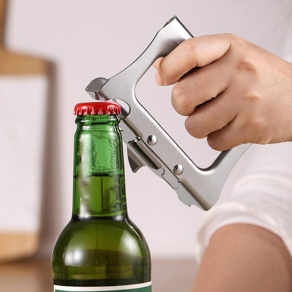Durable 2In1 Bottle Can Opener Steel Multifunctional Beer Can Openers Thickened Bucket Opener for Bar Kitchen Accessories