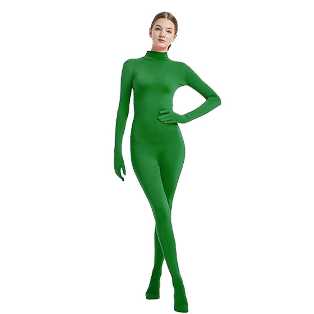 Женский оранжевый цельный костюм-боди Zentai для танцев и сценических выступлений